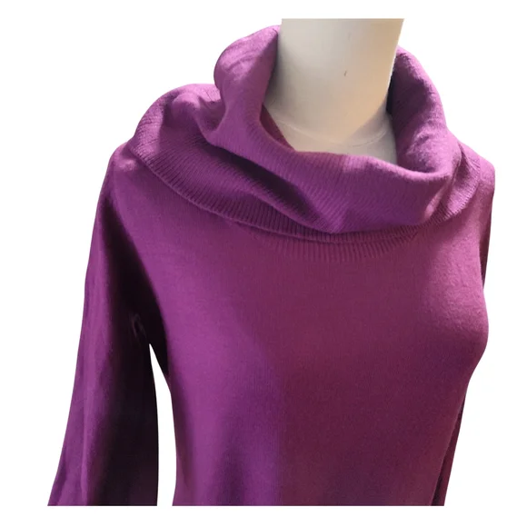 LOFT Cowl Neck Tunic Sweater Womens Size Extra Small - Purple - Picture 2 of 6